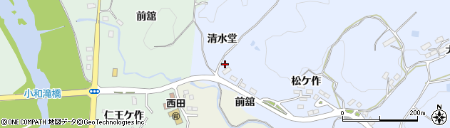福島県郡山市西田町木村（清水堂）周辺の地図