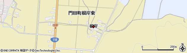 福島県会津若松市門田町大字面川（根岸）周辺の地図