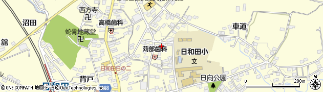 福島県郡山市日和田町（日向）周辺の地図