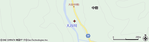 福島県三島町（大沼郡）大谷（堂免）周辺の地図