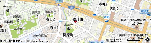 新潟県長岡市船江町周辺の地図