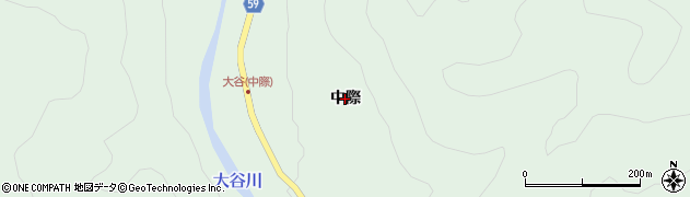 福島県三島町（大沼郡）大谷（中際）周辺の地図