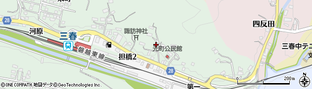 福島県田村郡三春町平沢担橋周辺の地図