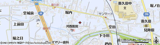 福島県郡山市喜久田町堀之内古町54周辺の地図