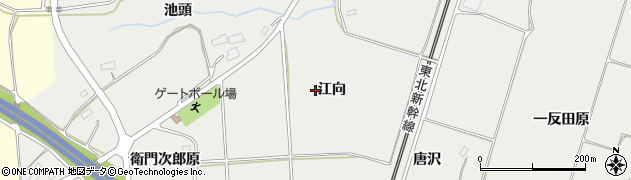 福島県郡山市日和田町梅沢（江向）周辺の地図