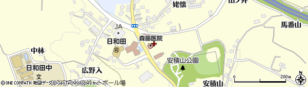 福島県郡山市日和田町（山ノ井）周辺の地図