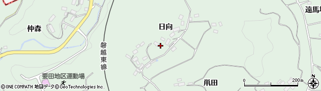 福島県田村市船引町笹山（日向）周辺の地図
