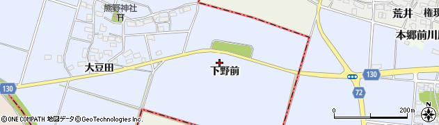 福島県会津若松市北会津町下野（下野前）周辺の地図