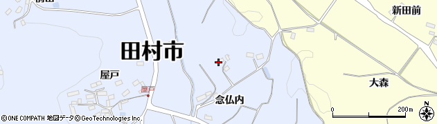 福島県田村市船引町石森（念仏内）周辺の地図