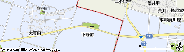 福島県会津若松市北会津町下野（古川）周辺の地図