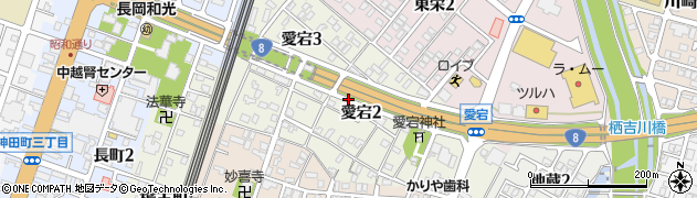 新潟県長岡市愛宕周辺の地図
