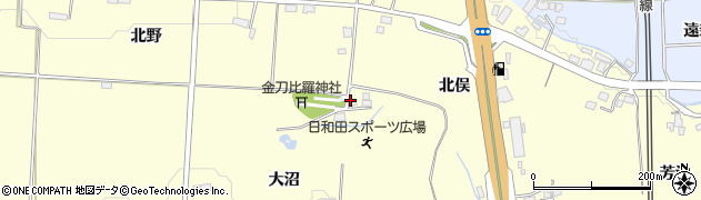 福島県郡山市日和田町（北野）周辺の地図