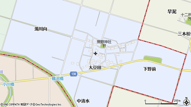 〒969-6013 福島県会津若松市北会津町下野の地図