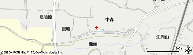 福島県郡山市日和田町梅沢（中森）周辺の地図