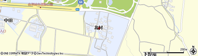 福島県会津若松市門田町大字堤沢（北村）周辺の地図