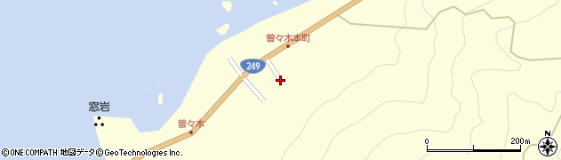 石川県輪島市町野町曽々木エ周辺の地図