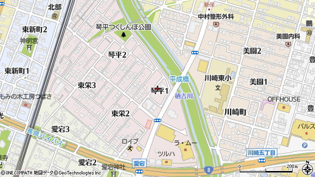 〒940-0038 新潟県長岡市琴平の地図