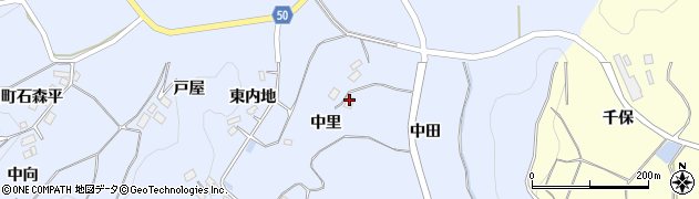 福島県田村市船引町石森（中里）周辺の地図