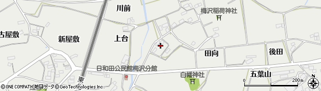 福島県郡山市日和田町梅沢（田向）周辺の地図