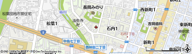 長岡石内郵便局周辺の地図