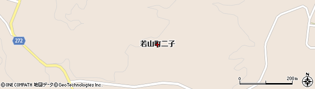 石川県珠洲市若山町（二子）周辺の地図