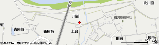 福島県郡山市日和田町梅沢（川前）周辺の地図