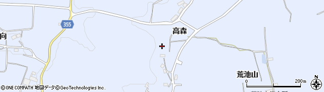 福島県郡山市日和田町高倉（高森）周辺の地図