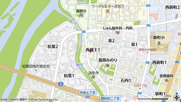 〒940-0027 新潟県長岡市西蔵王の地図