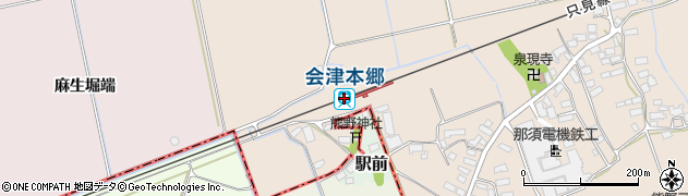 会津本郷駅周辺の地図