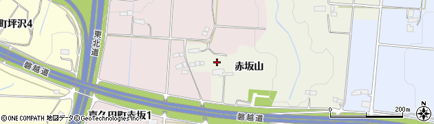福島県郡山市喜久田町前田沢（赤坂）周辺の地図