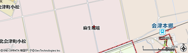 福島県会津若松市北会津町小松（麻生堀端）周辺の地図