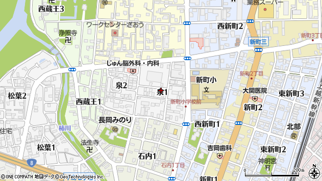 〒940-0025 新潟県長岡市泉の地図