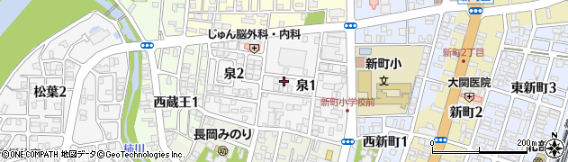 新潟県長岡市泉周辺の地図