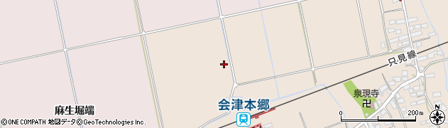 福島県会津若松市北会津町上米塚（出新田北）周辺の地図