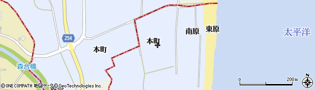 福島県双葉町（双葉郡）中浜（本町）周辺の地図