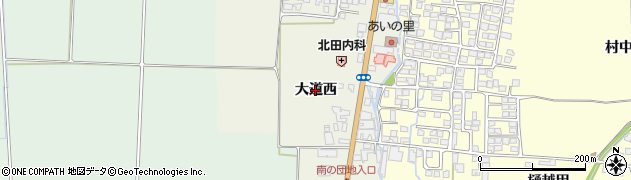 福島県会津若松市門田町大字中野（大道西）周辺の地図