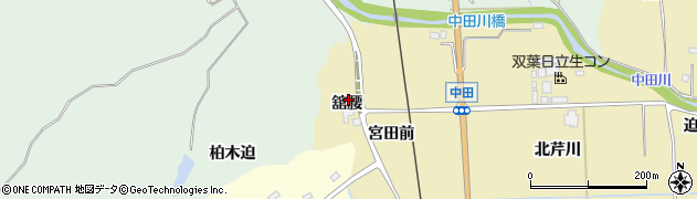 福島県双葉町（双葉郡）中田（舘腰）周辺の地図