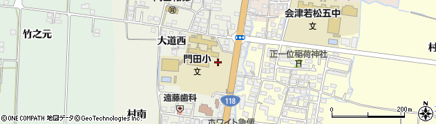 福島県会津若松市門田町大字中野（村前）周辺の地図