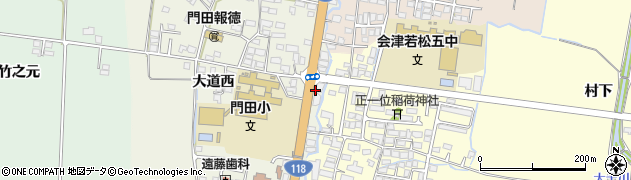福島県会津若松市門田町大字中野（村東）周辺の地図