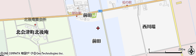 福島県会津若松市北会津町松野（前田）周辺の地図
