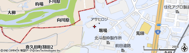 福島県郡山市日和田町高倉（堰場）周辺の地図