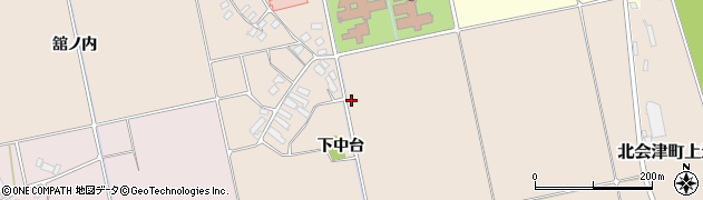 福島県会津若松市北会津町東小松（下中台）周辺の地図
