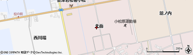 福島県会津若松市北会津町小松（北面）周辺の地図