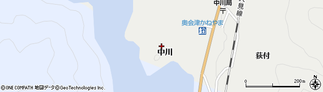 福島県金山町（大沼郡）中川周辺の地図