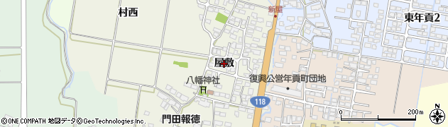 福島県会津若松市門田町大字中野（屋敷）周辺の地図