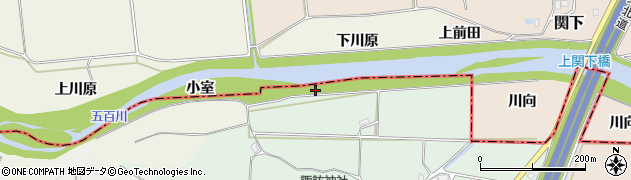 福島県郡山市喜久田町前田沢堰河原周辺の地図