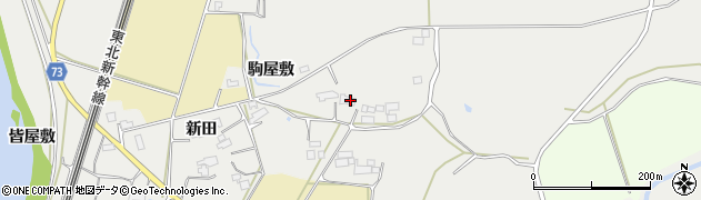 福島県郡山市西田町鬼生田（駒屋敷）周辺の地図