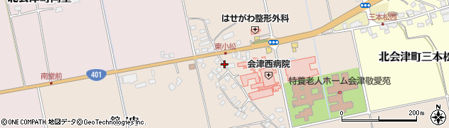 福島県会津若松市北会津町東小松（新堀西）周辺の地図