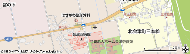 福島県会津若松市北会津町東小松南古川周辺の地図