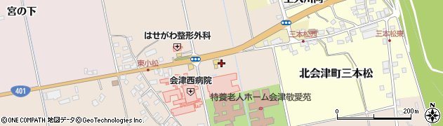 福島県会津若松市北会津町東小松（南古川）周辺の地図